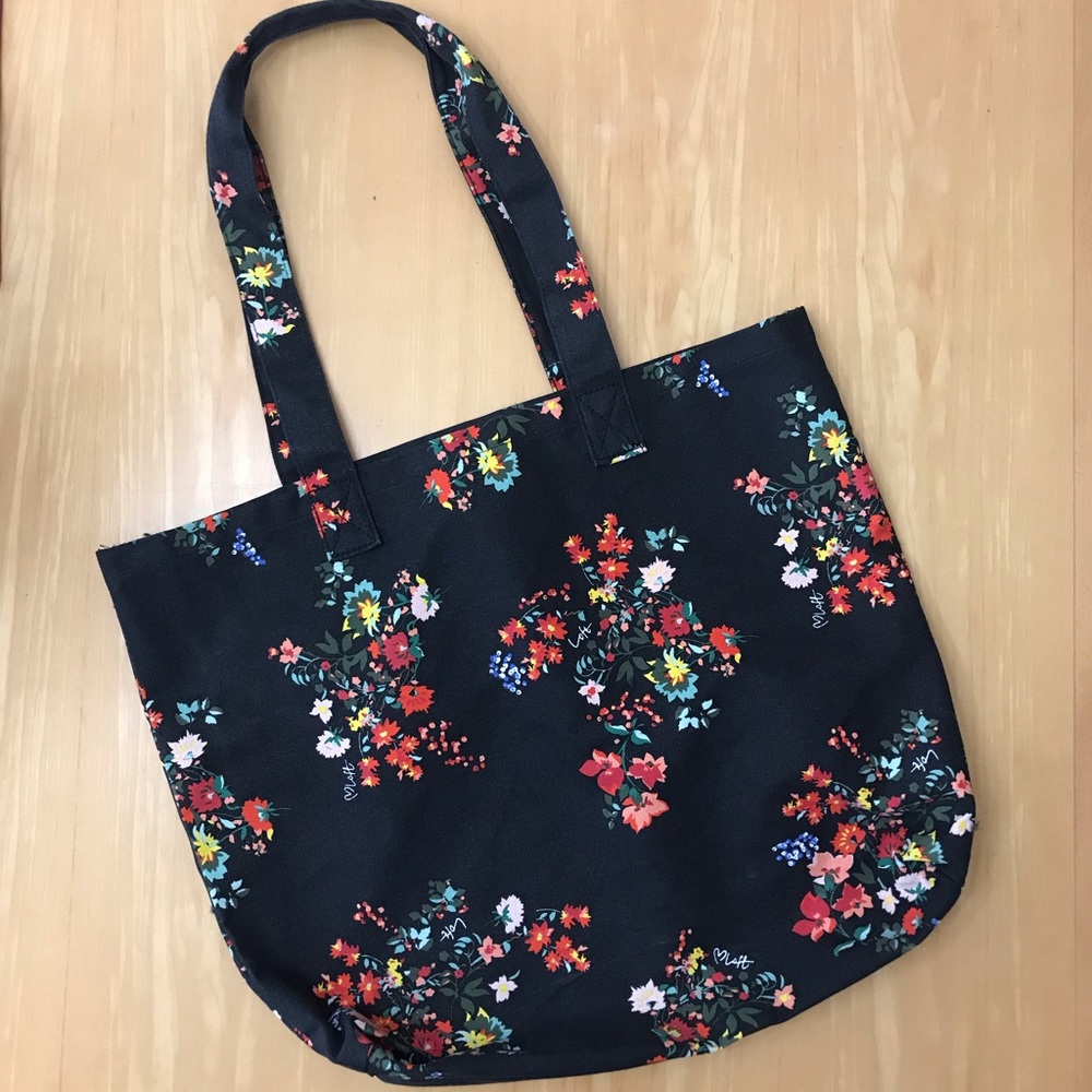 LOFT Cotton Canvas Floral Tote Bag